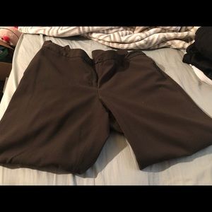 Dark brown dress pants. Petite in size.